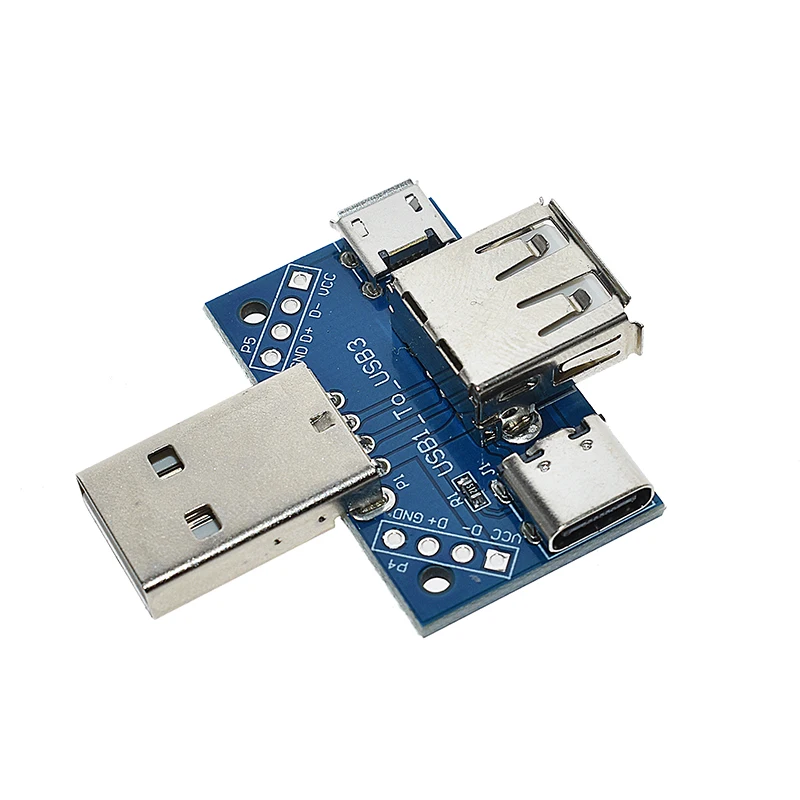 XY-USB4 USB adapter plate USB Head Switchboard Male USB Connector to Type-c Micro Female USB 2.54-4P Transfer Test Board