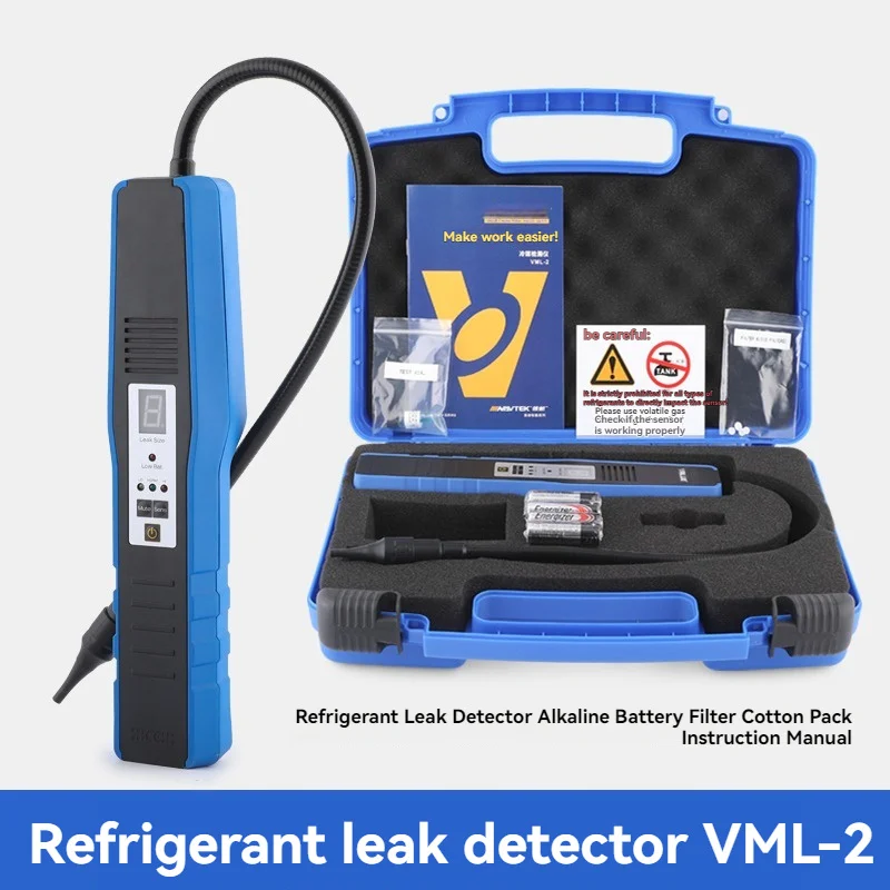 Detector de Fugas Electrónico VML-1 para Refrigerantes R410, R22, R32, Detección de Halógenos en Sistemas de Aire Acondicionado Automotriz