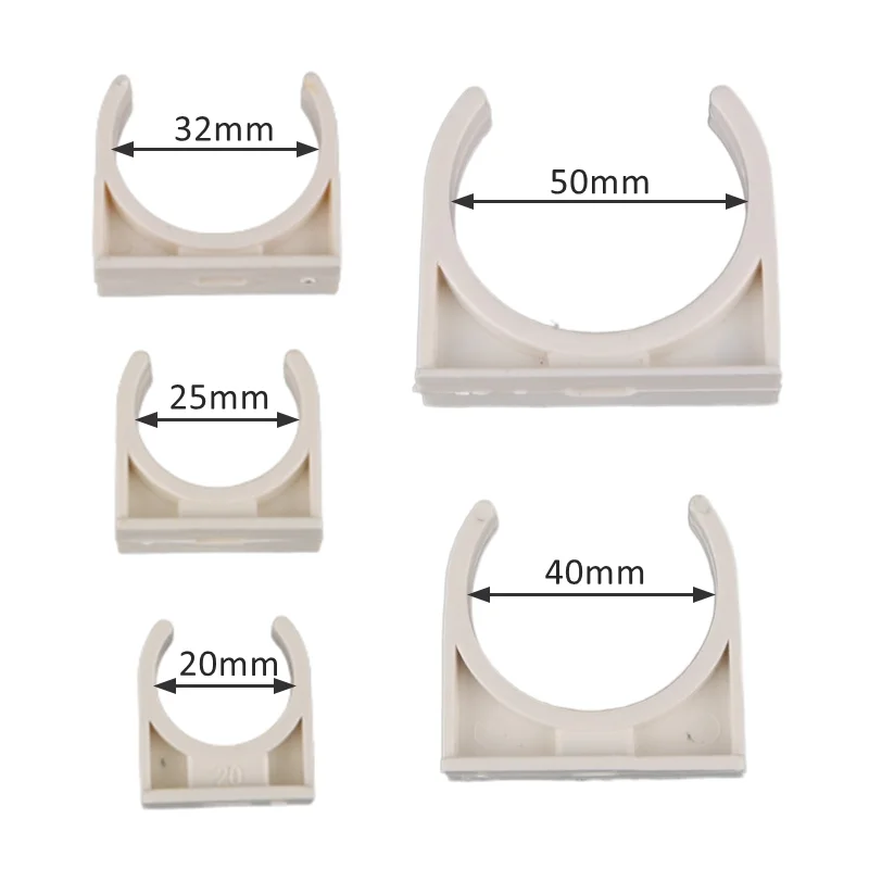 10pcs PVC16 20 25 32 40 50mm Water Pipe Clamp PVC Pipe Support Garden Irrigation System Accessory Watering Connector