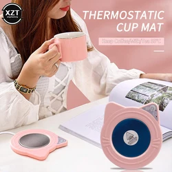 Lindo Calentador de tazas portátil inteligente, posavasos de calentamiento de temperatura constante, bandeja para bebidas de té, leche y café, almohadilla para tazas