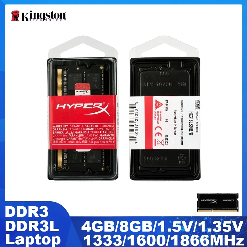 Kingston Laptop Memory DDR3 DDR3L Ram 1866MHz 1600MHz 1333MHz 1066MHz SODIMM Memoria 4GB 8GB Sodimm Notebook Dual Channel RAM