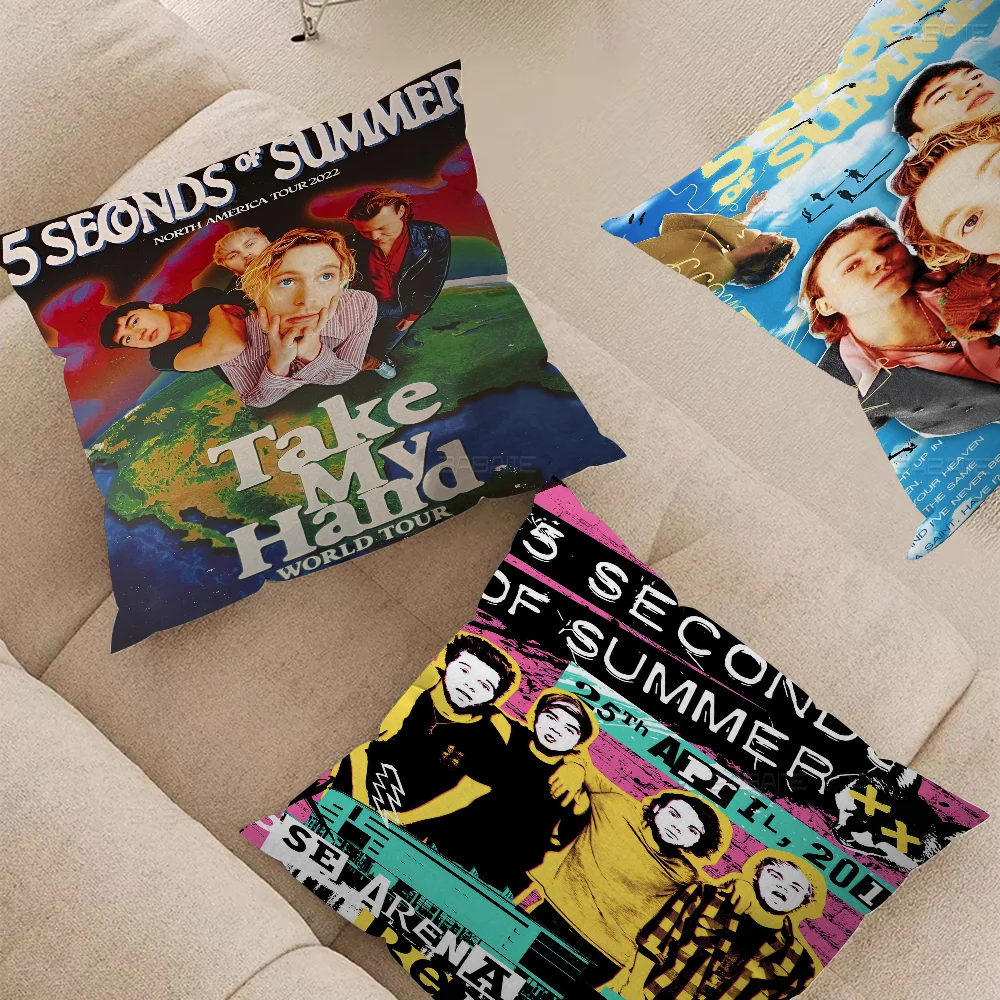 

5Sos Band S-Seconds Of S-SummerS Stitch Lucky Dragon Pillow Cover Sofa Cushion Cover Home Room Decoration Children Gift