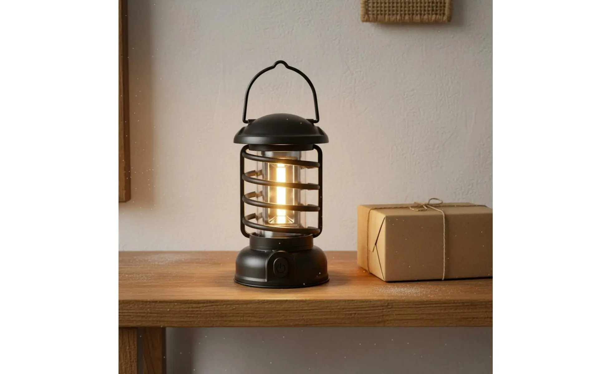 Retro Camping Lantern Two-Way Power Supply Vintage Design Luminous Component Lantern Battery-Operated Tent Lamp Outdoor Lighting