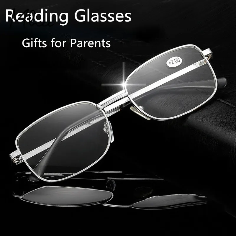 Scratch-resistant Men‘s Reading Glasses Crystal Glass Fireproof Lenses Hyperopia Eyeglasses +1.0 +1.5 +2.0 +2.5 +4.0