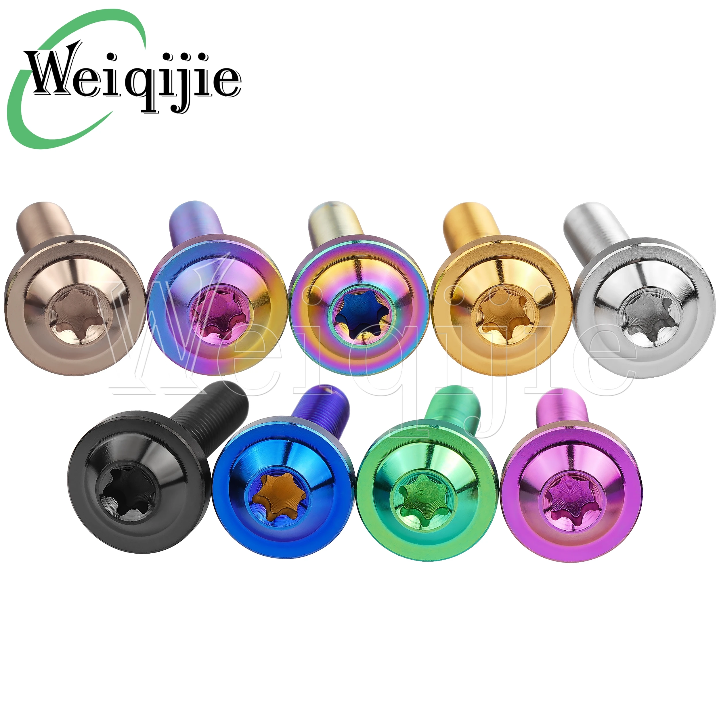 Weiqijie Titanium Bolt M5/M6x10 12 15 20 25 30 35mm Torx Head Screw for Bicycle & Motorcycle Assembly Fasteners