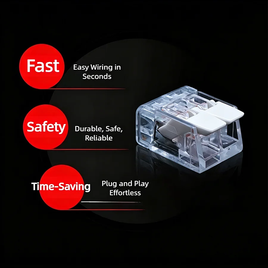 

Mini Compact Easy Wiring Screwless Wire Connector Tool Free Push-in Quick Connection Electrical Universal Cable Terminal Block