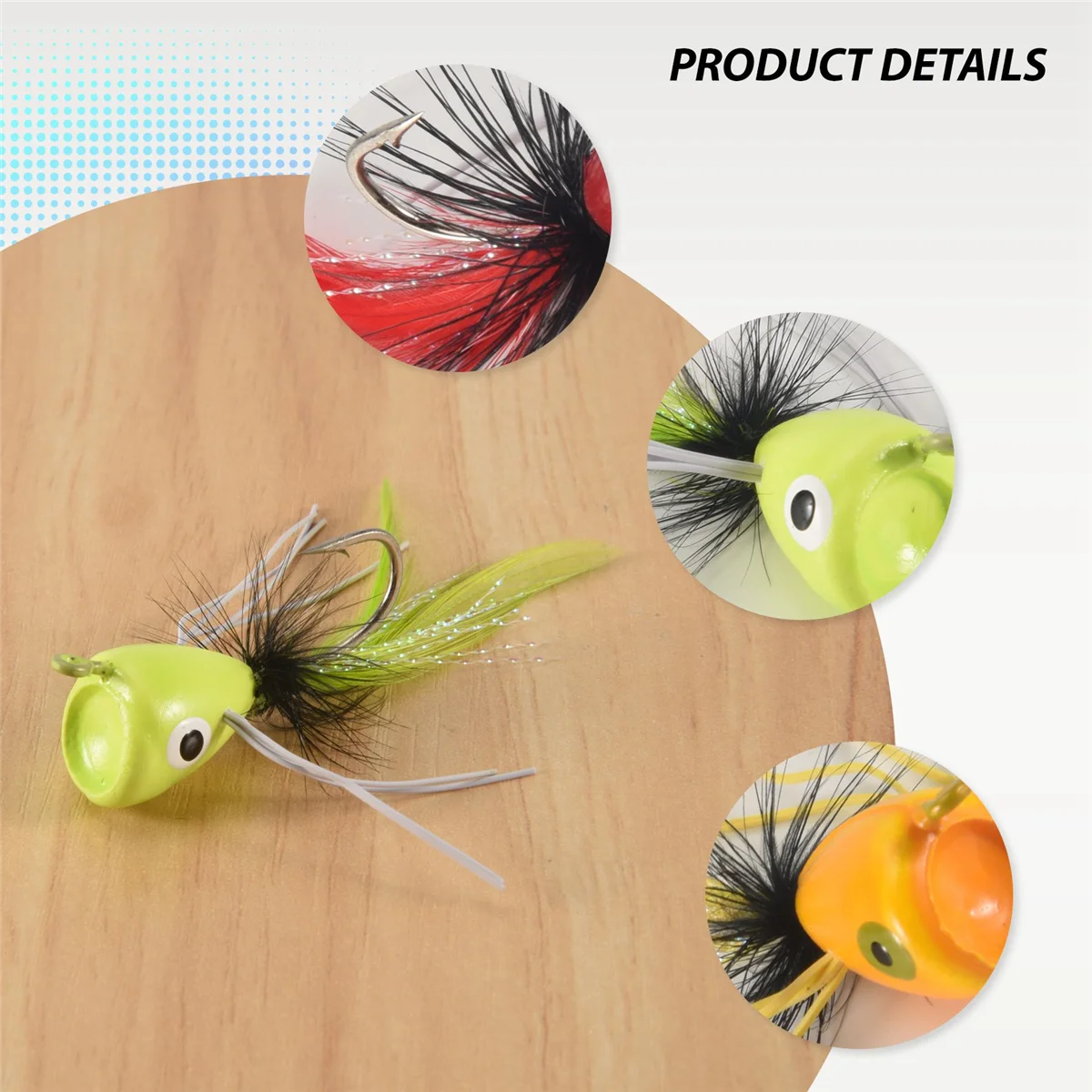 10PCS Fly Fishing Poppers,Topwater Fishing Lures Bass Crappie