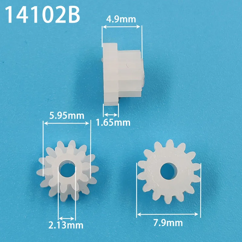 14102B 0.5M Double Plastic Gear 8MM Diameter 14 Teeth + 10 Teeth Double-layer Pinion Toy Accessories 14+10T 10pcs/lot
