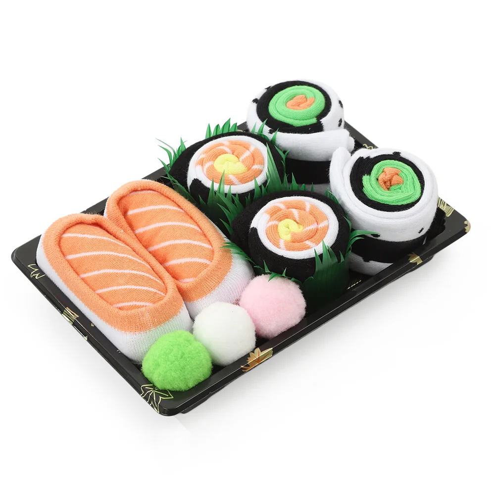 

Sushi Socks Long-Length Autumn/Winter Tall Ankle Sports Socks Odor-Resistant Sweat-Absorbing with Patterned Stripes