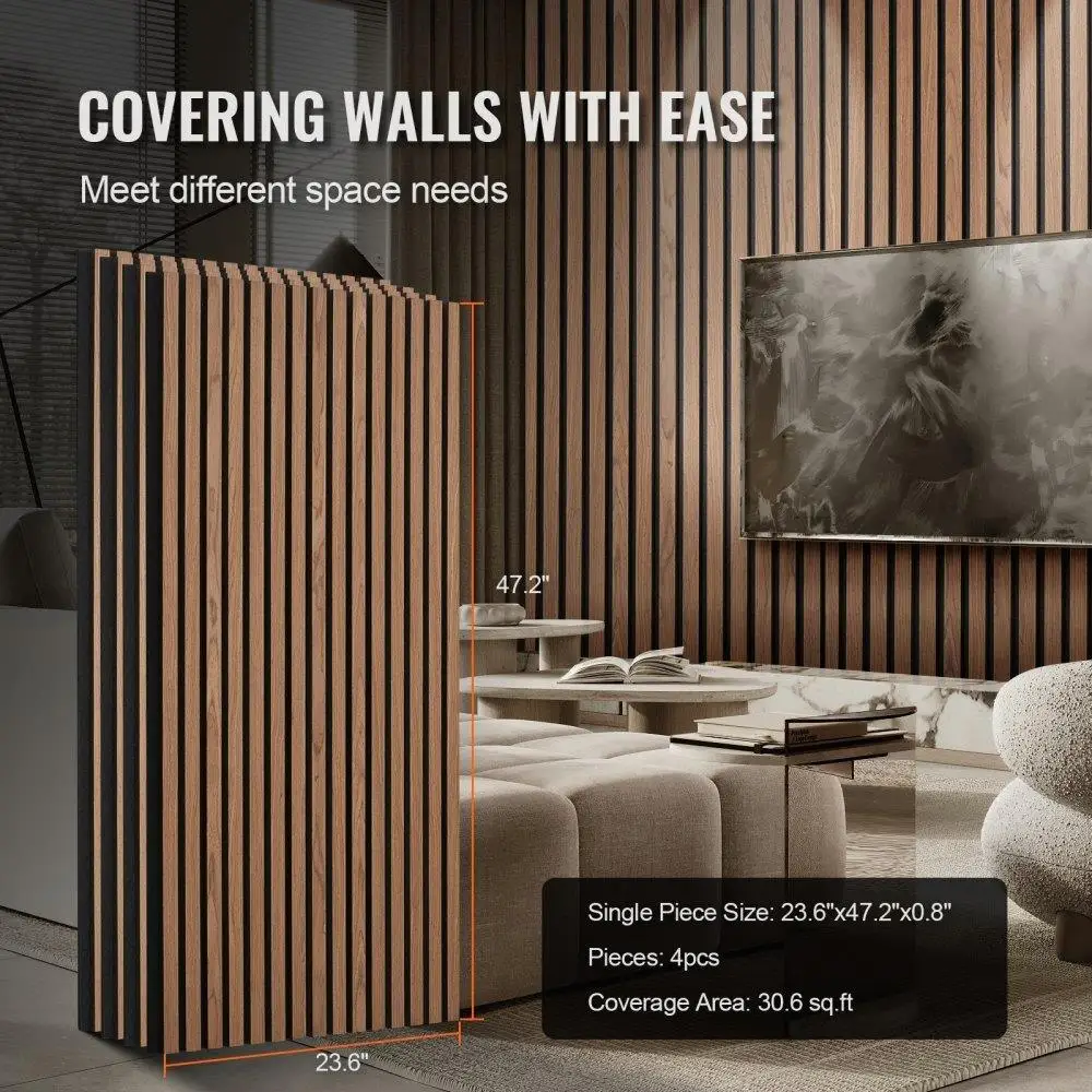 Acoustic Panels for modern Wall Decor Walnut 24x48
