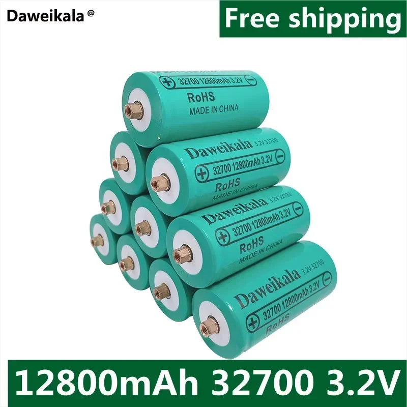 

10pcs New 32700 12800mAh 3.2V lifepo4 Rechargeable Battery Professional Lithium Iron Phosphate Power Battery with screw