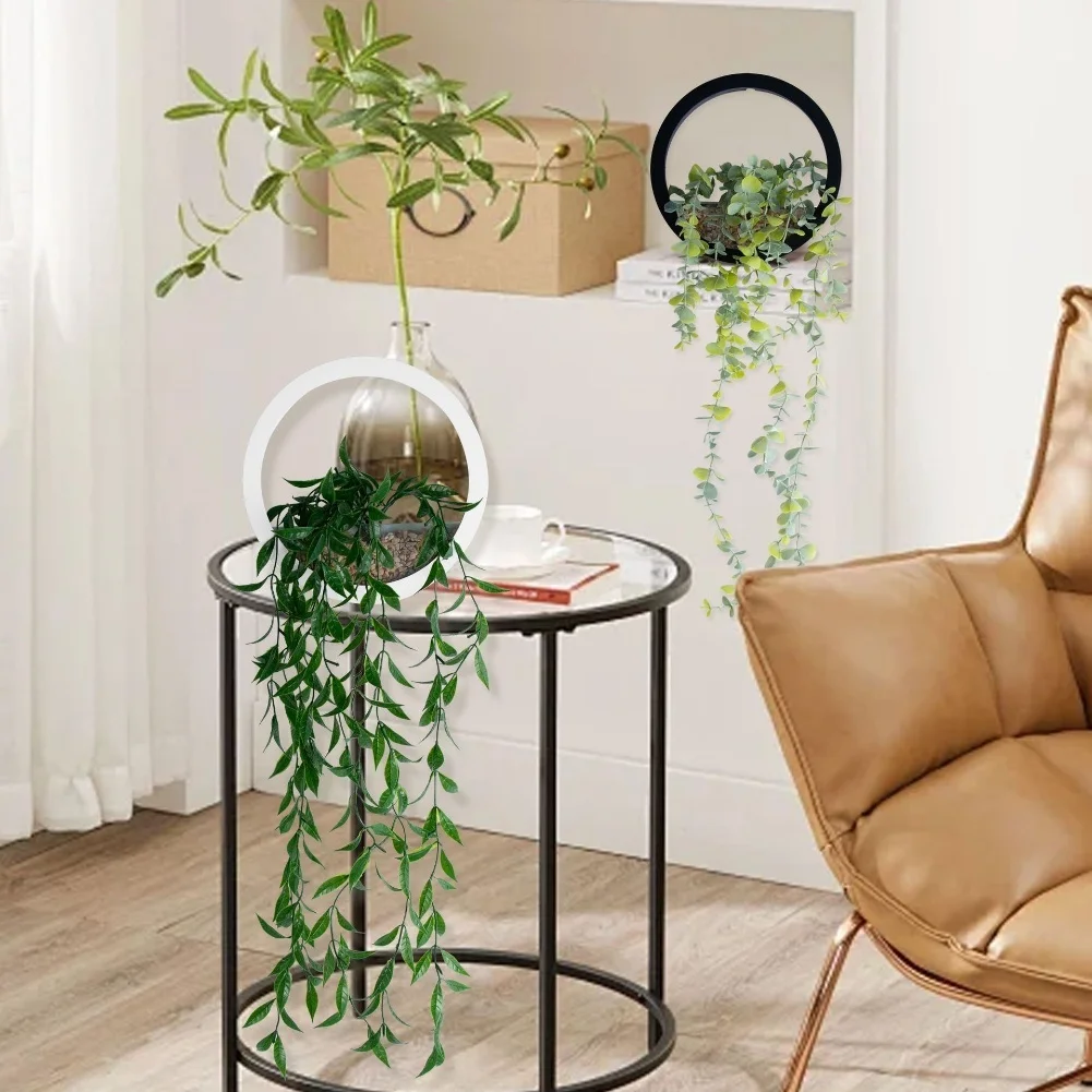 

Комплект из 2 искусственных подвесных растений с реалистичным зеленым листвам из ПВХ для украшения стен, для простого крепления в помещении