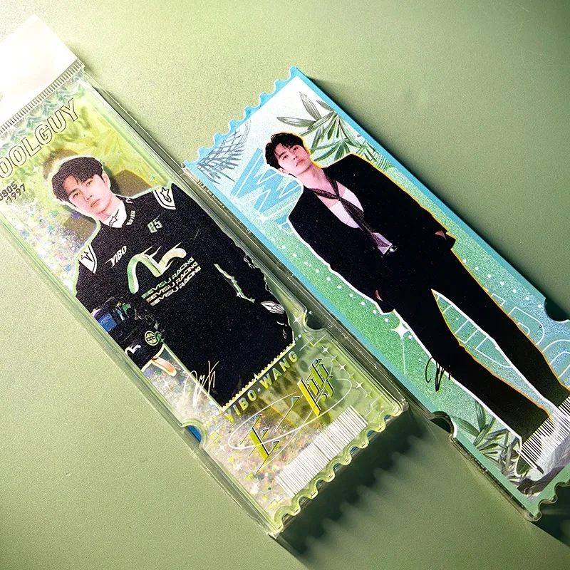 

Wang Yibo Корнь билета с струящимся песком Wang Jie YiBo Красочный струящийся песок Акриловый орнамент вокруг белого пиона