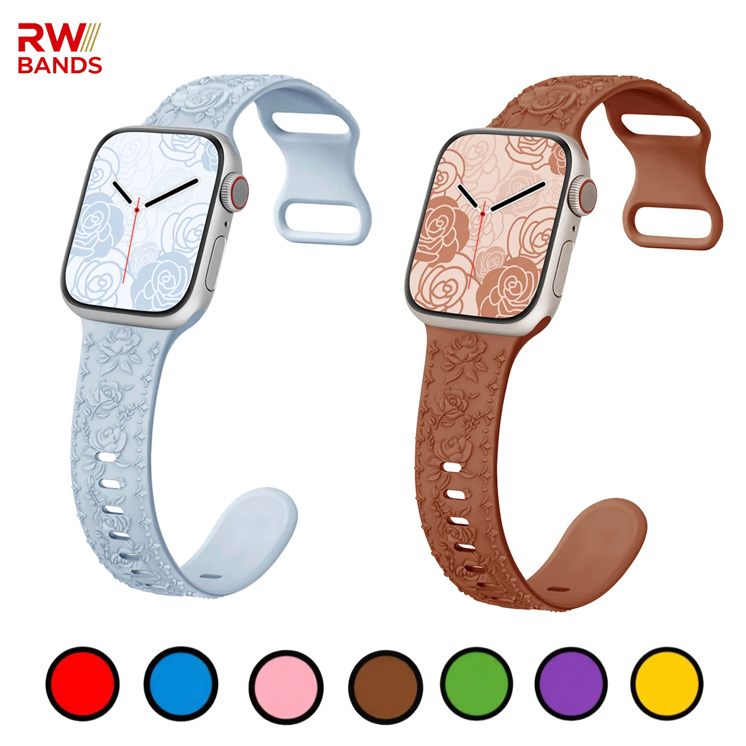 Floral graviertes Armband Correa für Apple Watch Band 46 mm 42 mm 41 mm 40 mm 45 mm 49 mm 44 mm iWatch Serie 11 10 9 7 SE 8 Ultra Strap