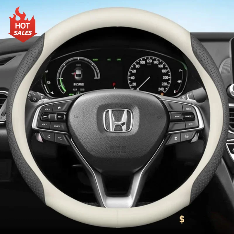 

Leather Car Steering Wheel Cover for Honda BRIO Passport Freed Freed+ Ridgeline EV-1 VEZEL 2014- 2021 2022 2023 2024 Accessories