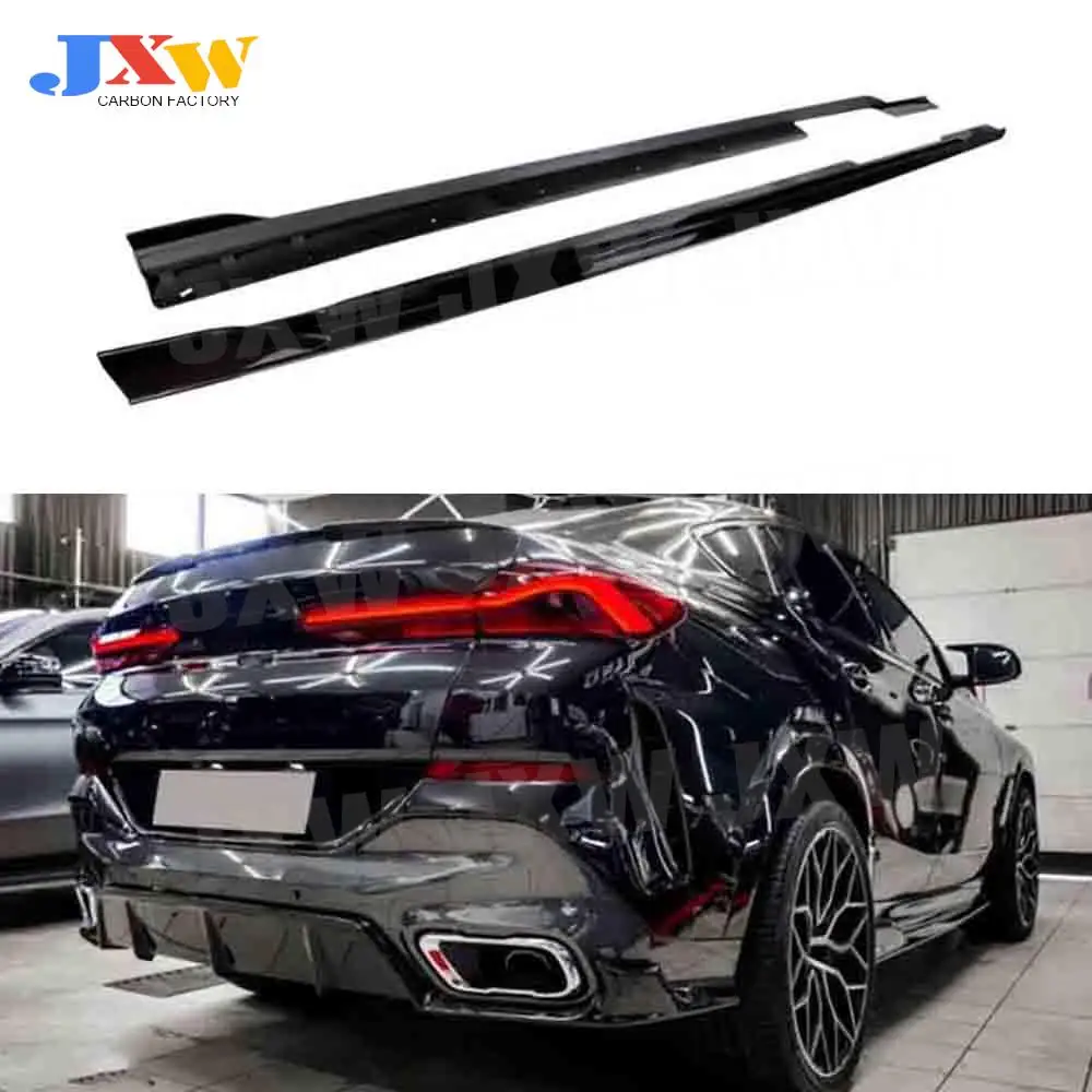 

2 piece Side Skirts Carbon Fiber For BMW X6 G06 M Sport 2020- 2022 ABS Aprons Car Styling