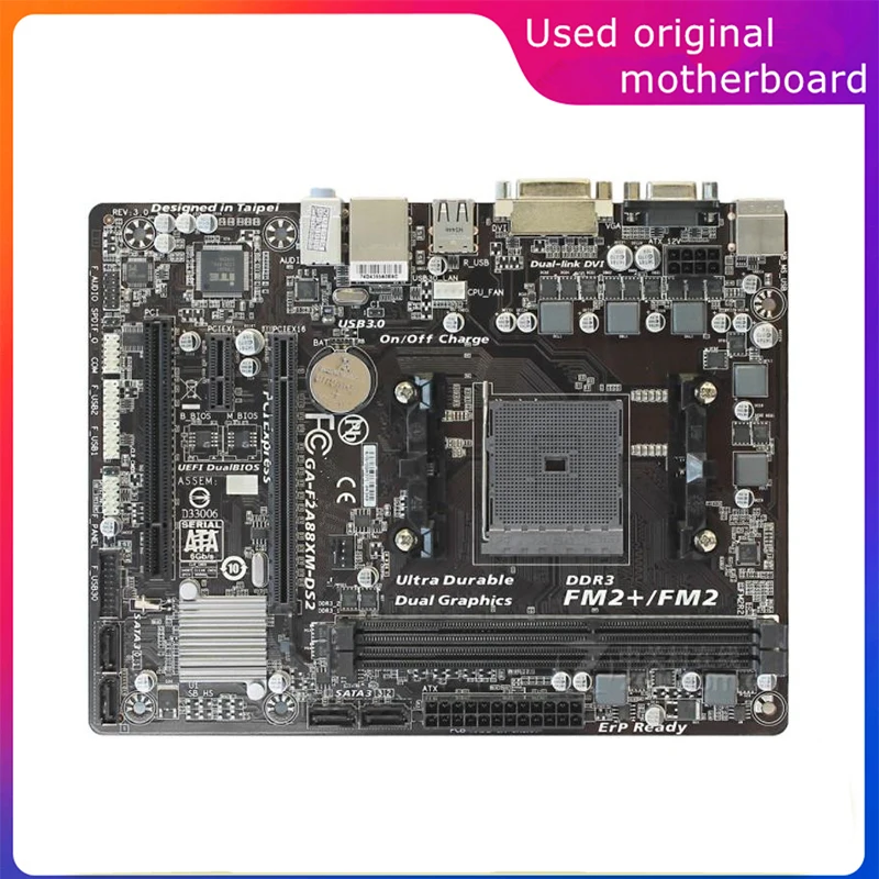 

Used FM2+ FM2 For AMD A88X GA-F2A88XM-DS2 F2A88XM-DS2 Computer USB3.0 SATA3 Motherboard FM2b DDR3 Desktop Mainboard