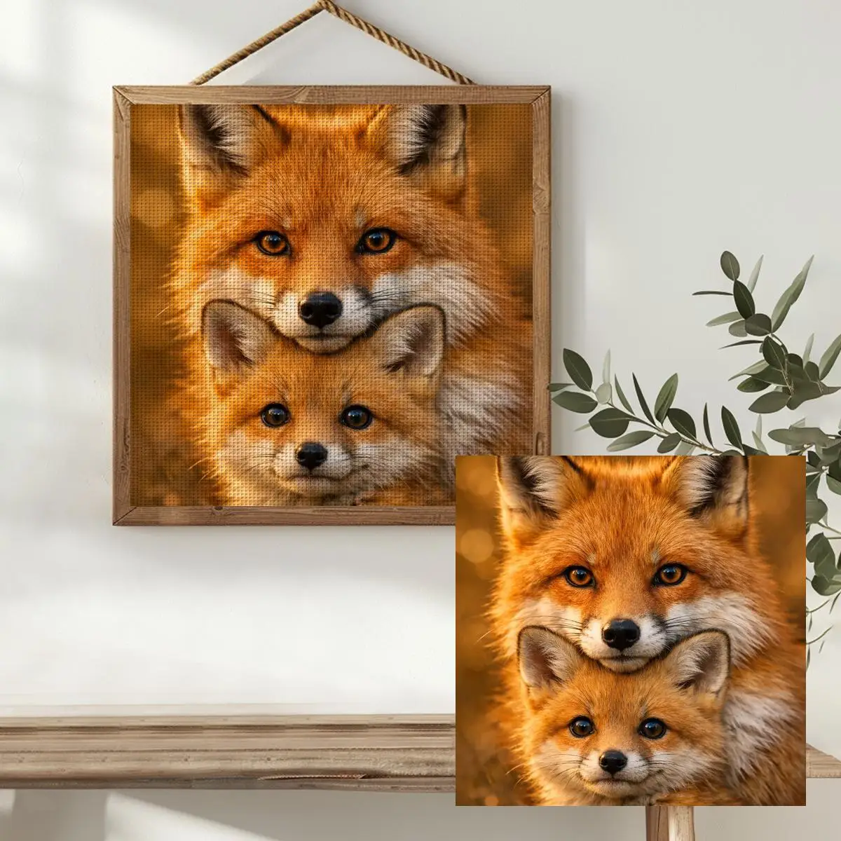 1 Stück 30x30 cm/11,8 Zoll Fuchs-Stickerei-Set DIY-Kit 11/14/16CT DIY-Stickerei-Set DIY-Kreuzstich-Set als Geschenk – Detail 2