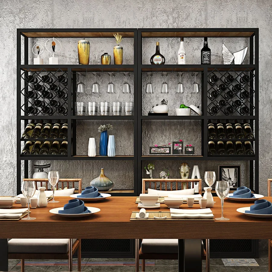 

Boutique Column Bar Cabinet Coffee European Luxury Mini Nordic Art Vintage Vertical Wine Rack Square Wijnkast Kitchen Furniture