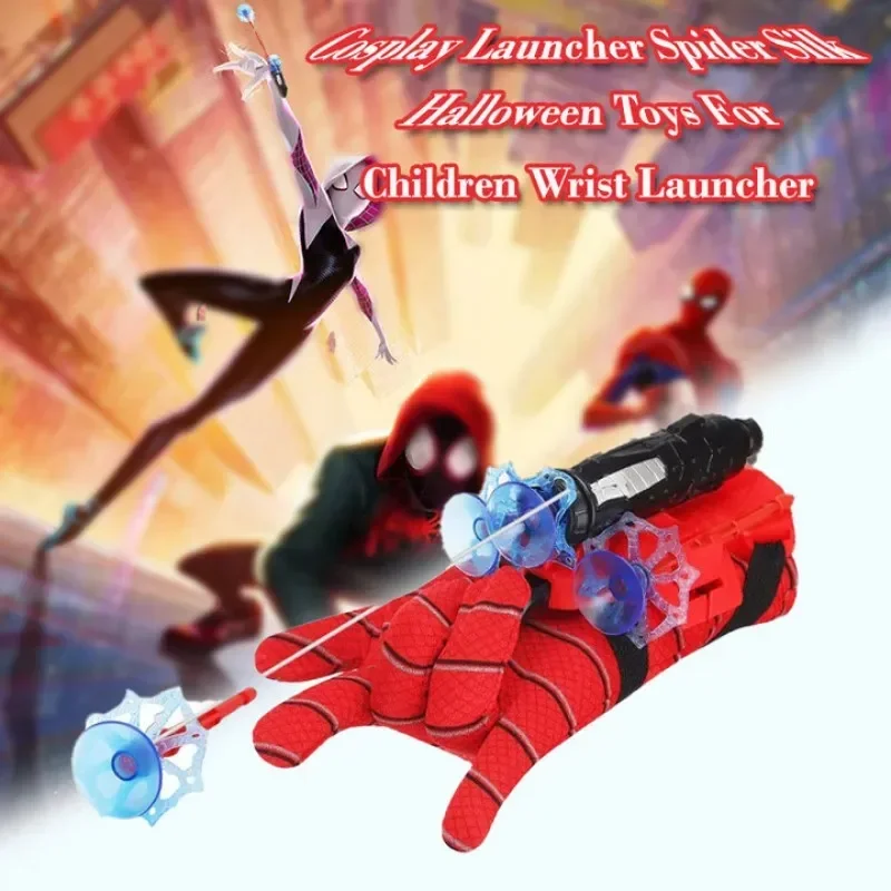 Spider Silk Transmitter Movie Cosplay Launcher Glove Web Shooters Recoverable  Wristband Halloween Prop Toys for Children