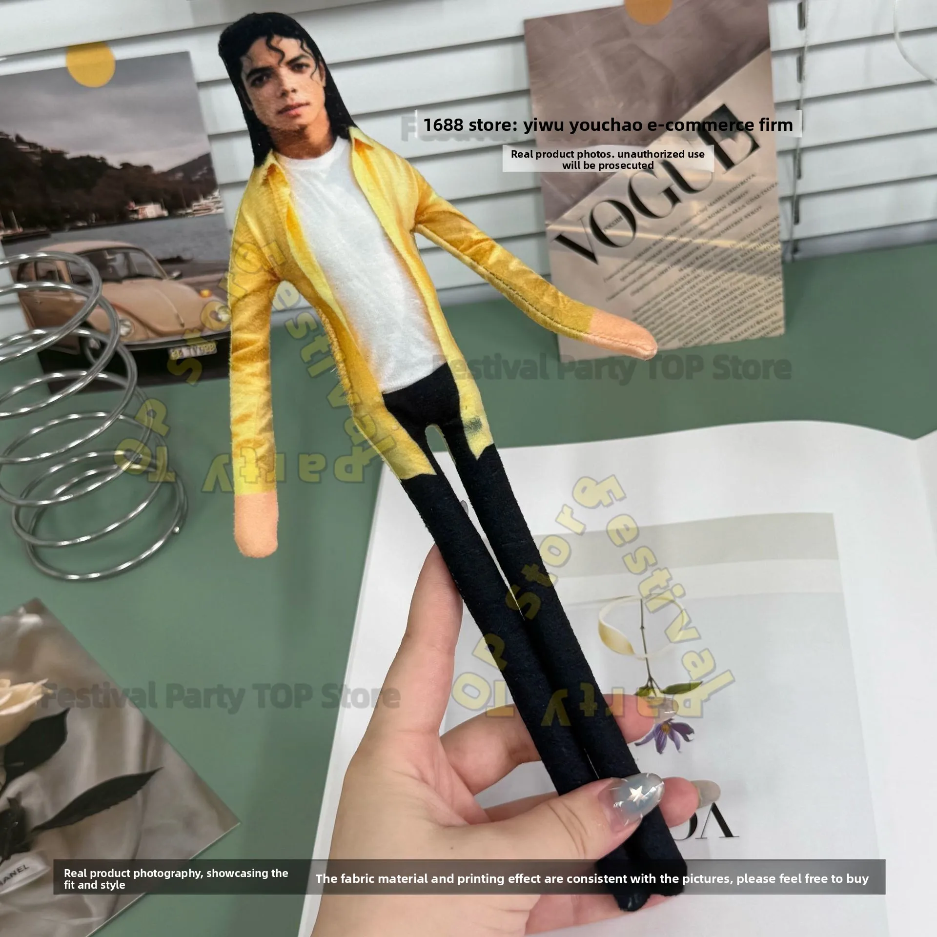 2026 New Style Michael Jackson Cosplay Prop Doll Plush Stuffed Figure Dolls Room Decoration Abstract Joint Mobility Props Gift