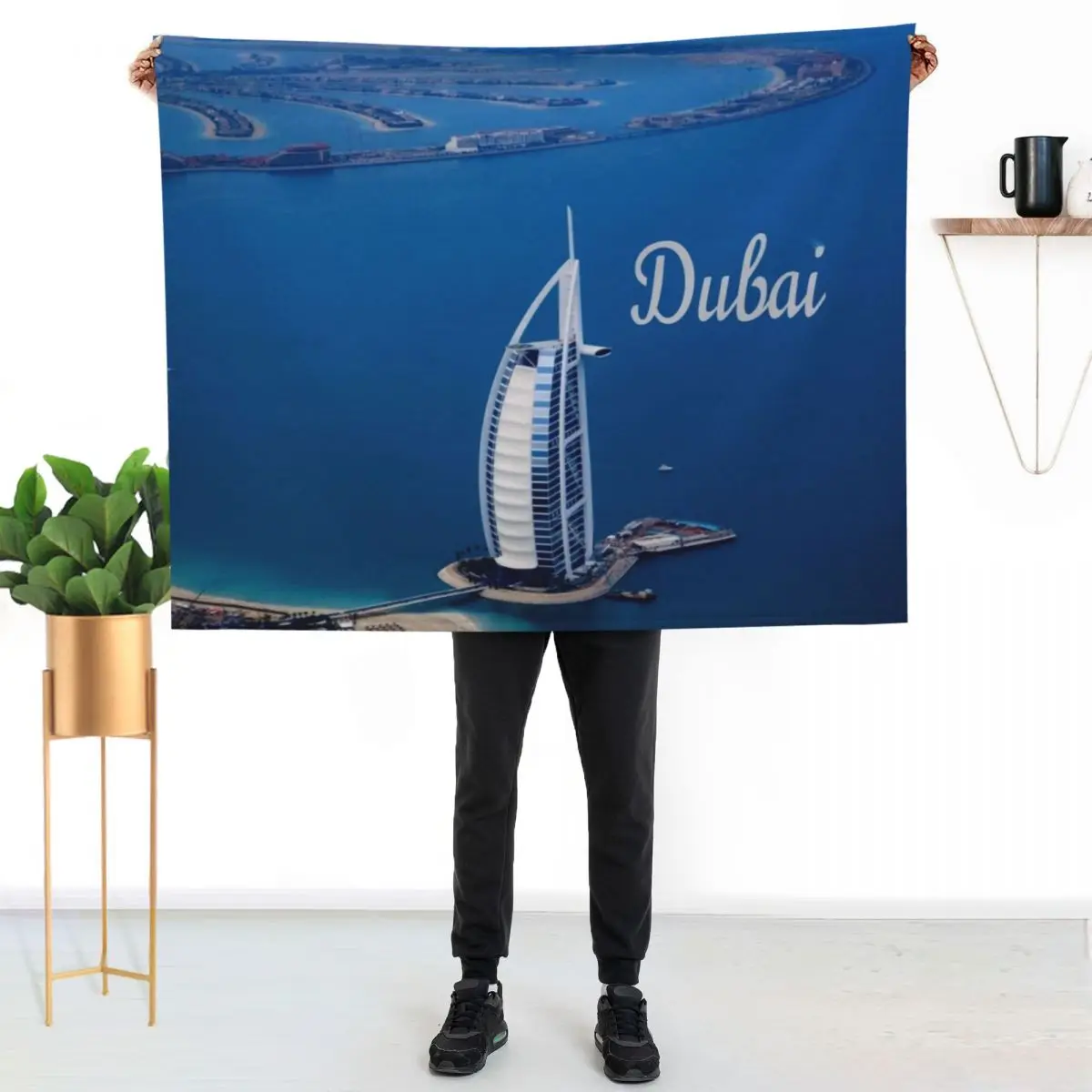 Dubai UAE Burj Al Arab Throw Blanket Long Lasting Soft Plush Blanket for Daily Use