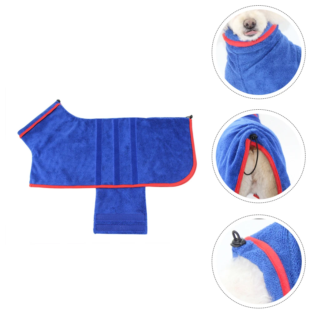 

1Pcs Absorbent Dog Bathrobe Puppy Towel Blue Super Dry Pet Bathing Robe Cat Drying Towel Cozy Warm Lightweight Pet