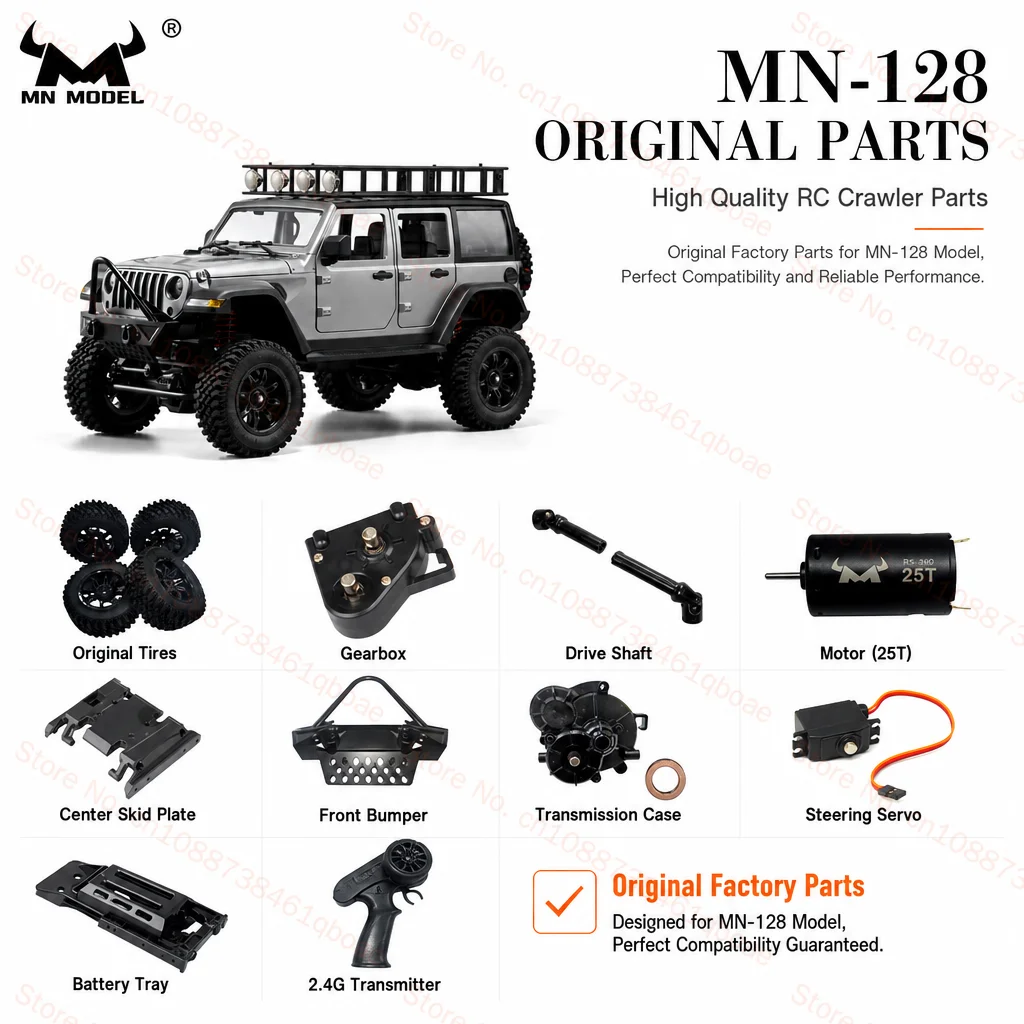 MN MN-128 Genuine parts Servo tire Wave box drive shaft power adjustment remote control motor shock absorber gear Adapter Lamp