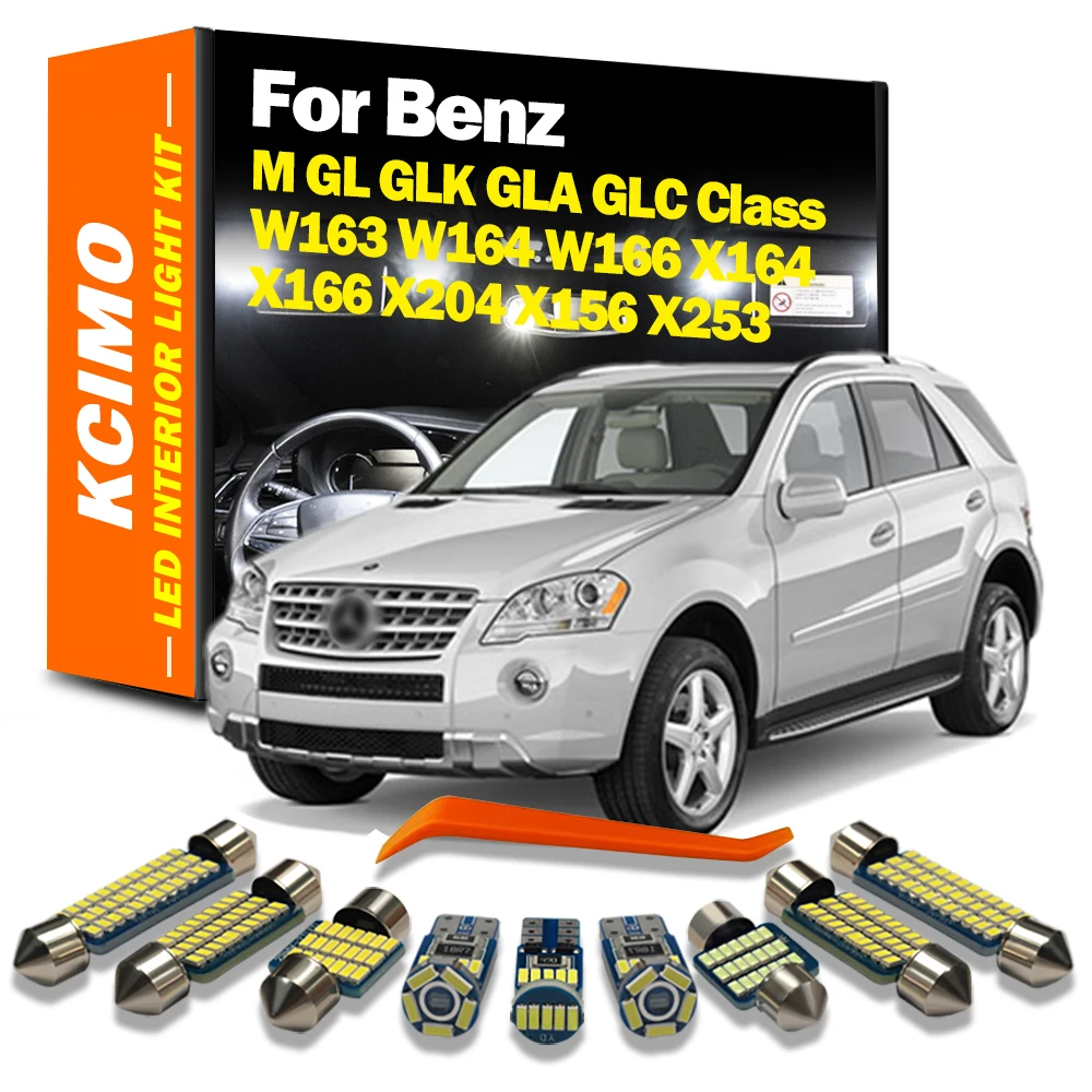 

Kcimo Canbus For Mercedes Benz M GL GLK GLA GLC Class W163 W164 W166 X164 X166 X204 X156 Car LED Interior Dome Map Light Kit