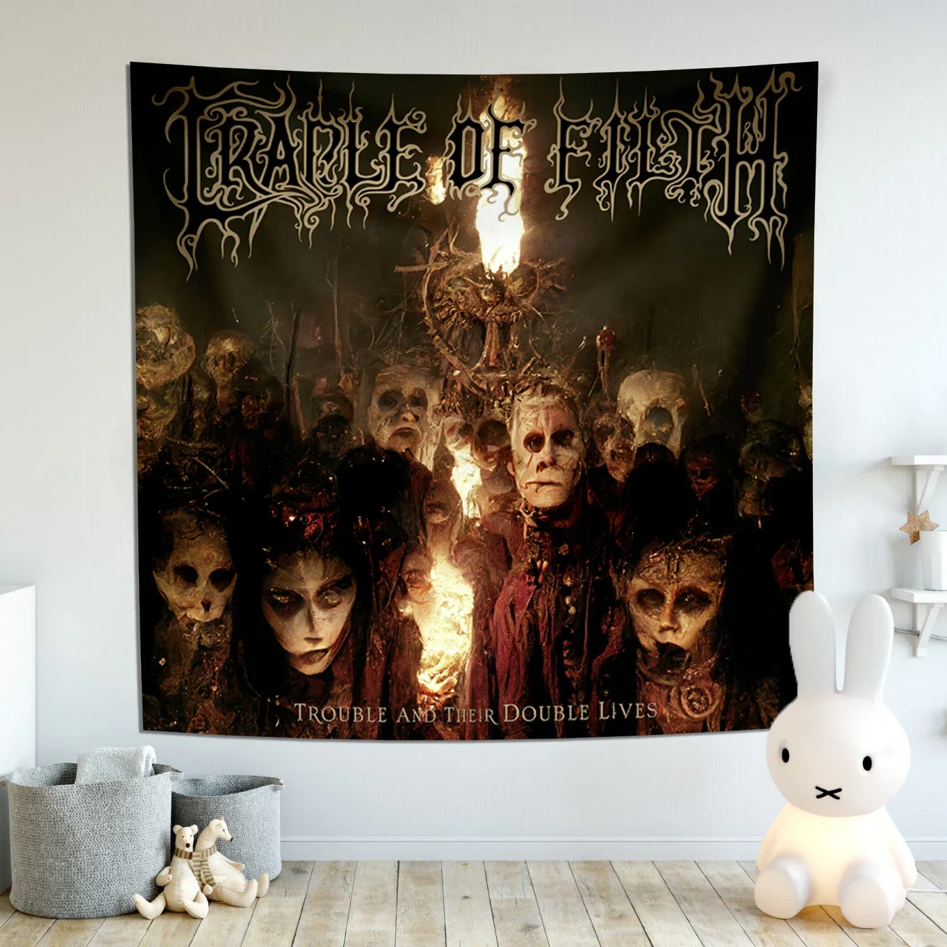 Черная металлическая лента люлька фильма тканевый гобелен баннер скандинавский Ins Декор для дома фоновая ткань