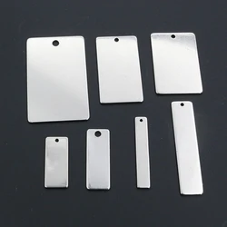 10pc/lot  No Fade Charms 316 Stainless Steel rectangle for necklace pendant diy jewelry making