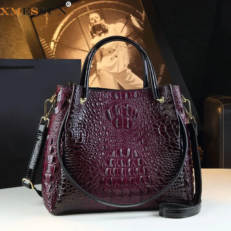 XMESSUN New Trendy Crocodile Pattern Handbags for Women,Fashion Designer Europe and America Female Casual Shoulder Crossbody Bag