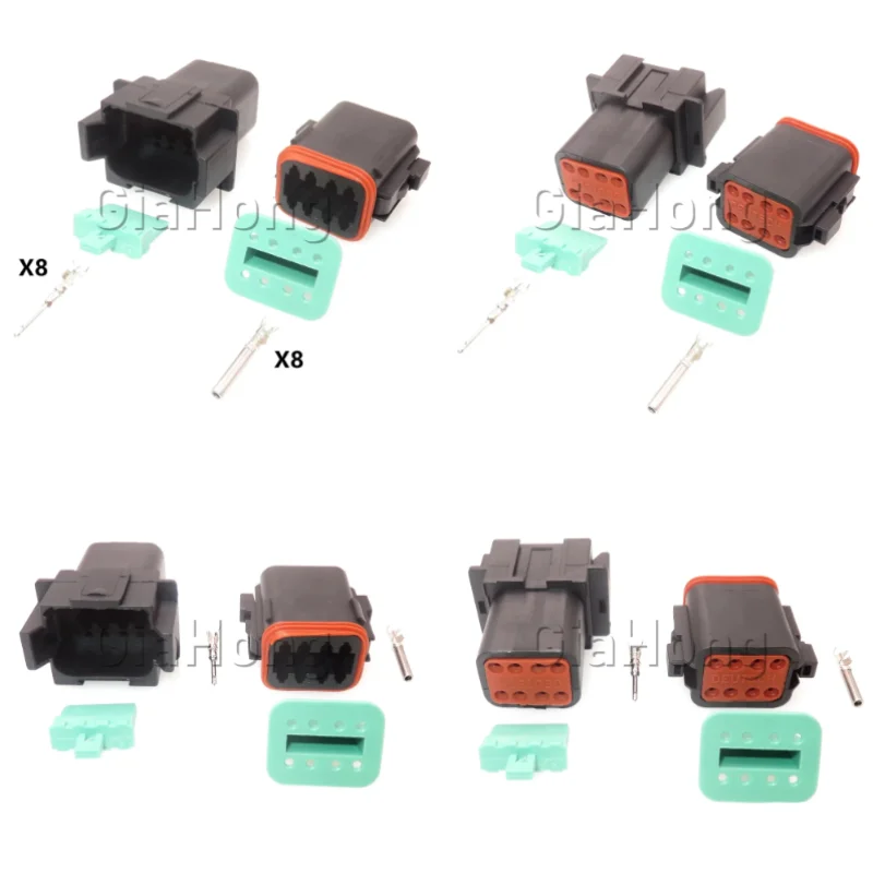 1 Set 8 Ways AC Assembly Auto Parts DT04-8P DT06-8S Car Sealed Connector Automobile Engine Wire Cable Waterproof Socket