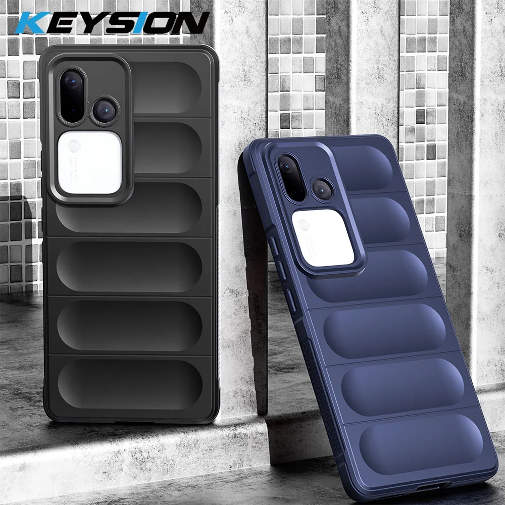 KEYSION Shockproof Case for VIVO V30 V30 Pro 5G Anti-skid Soft Silicone Phone Back Cover for VIVO V29 Lite 5G X80Lite Y77 Y78 5G