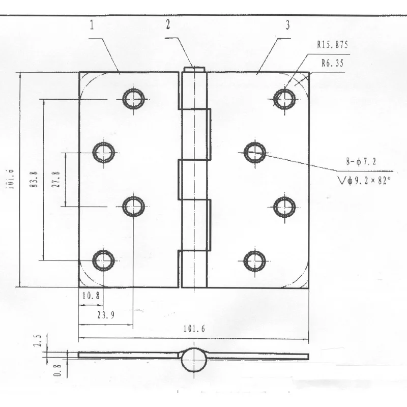 1822FBNRPB Onward (2-) Porta interna com dobradiça de encaixe total de 4 polegadas (102 mm), raio de 5/8 polegadas, preta