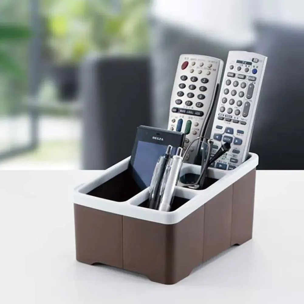 Remote Control Holder 4 Compartments Organizer Holder Stand Shelf Rack Holder for Universal TV DVD AC Home Storage Organization