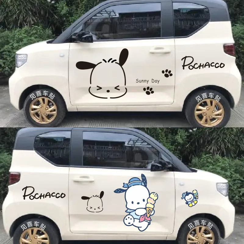

Наклейки Sanrio для автомобиля, декоративная пленка, милые мультяшные стикеры Pochacco, аксессуары для украшения автомобиля, подарок на праздник