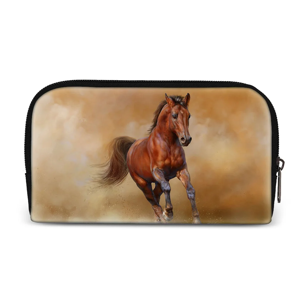 Horse Long Wallet Mini Earphone Pouch Coin Purses Unique Animal Design Travel Accessories Hanging Wallets Gifts Christmas