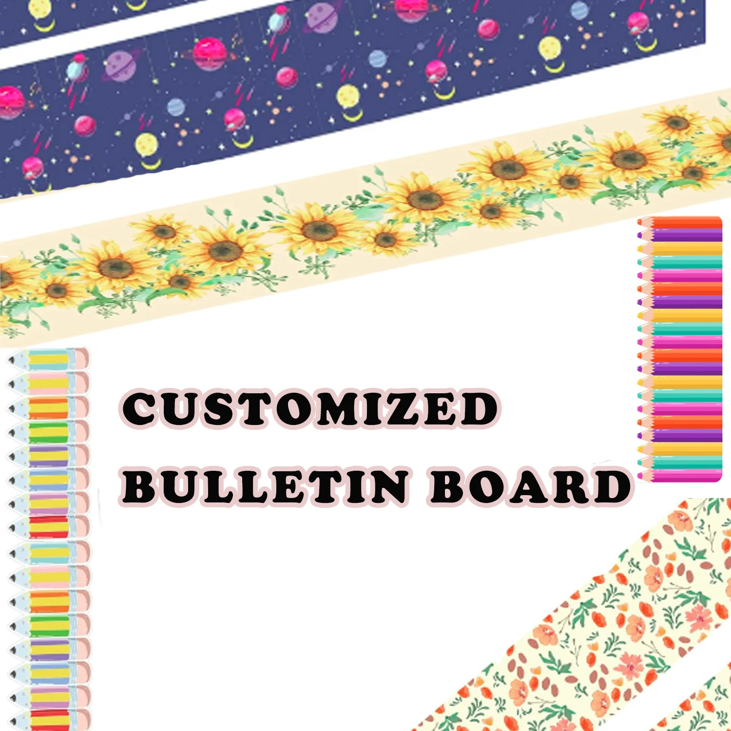 36Ft Bulletin Board Border Decoration Bulletin Board Stripe Custom School Blackboard Decoration