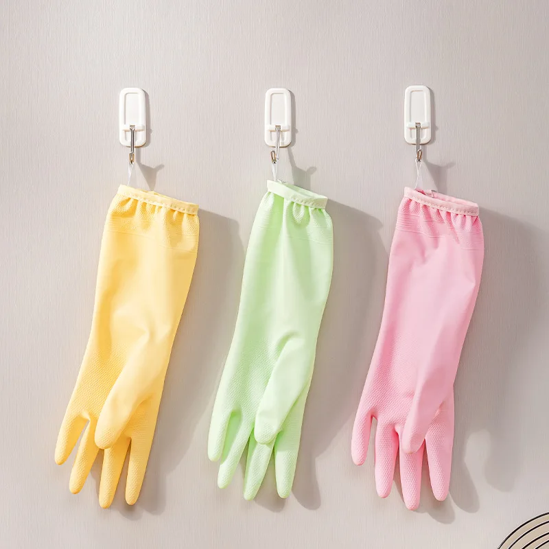 

Кремовые цветные перчатки для домашней работы, короткие перчатки из ПВХ для чистки рта, стирка, мытье посуды, кухня, утолщенные, против масляных пятен