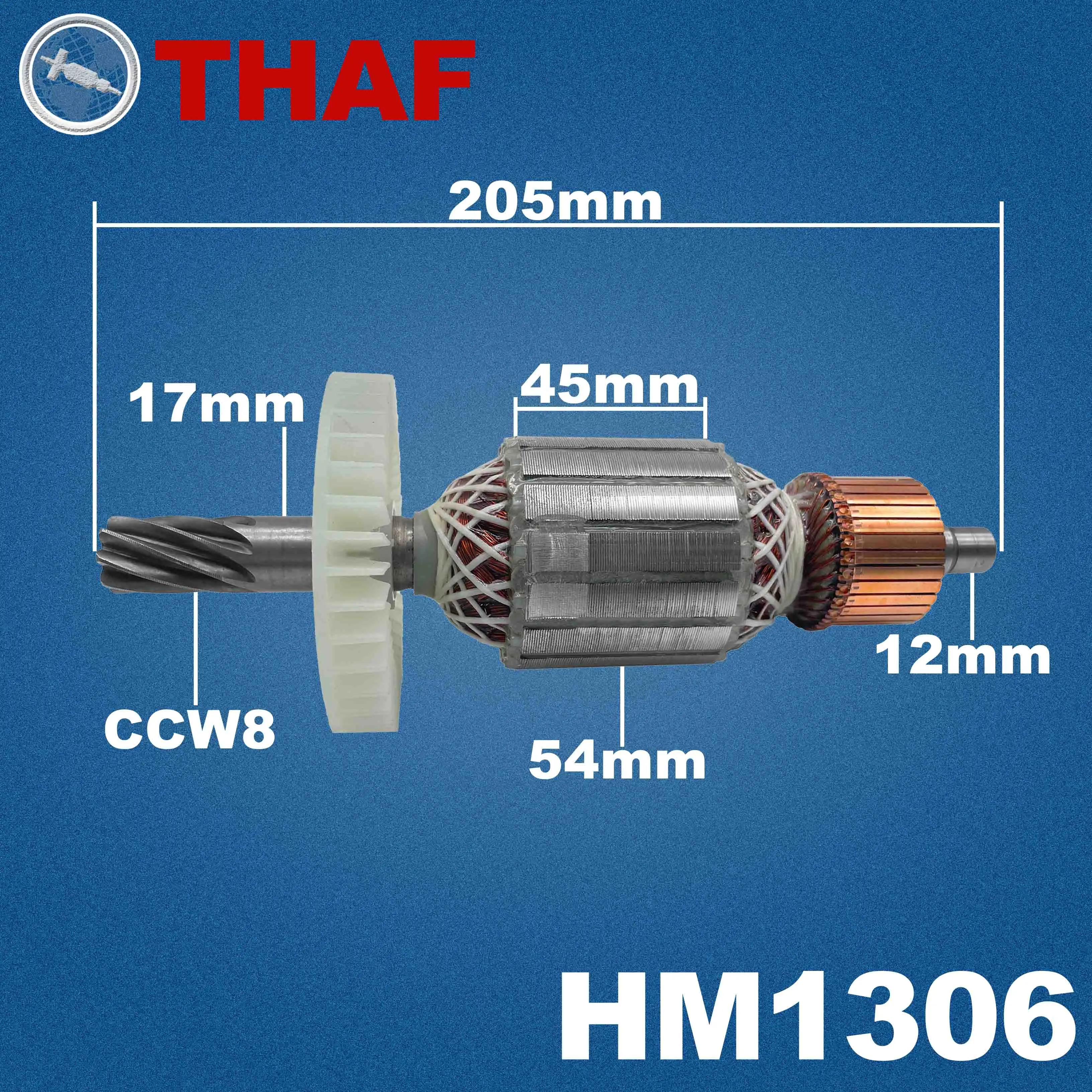 AC 220V 240V HM1306 Armature Rotor For MAKITA Jackhammer Spare Parts Demolition Hammer Breaker 517773-3
