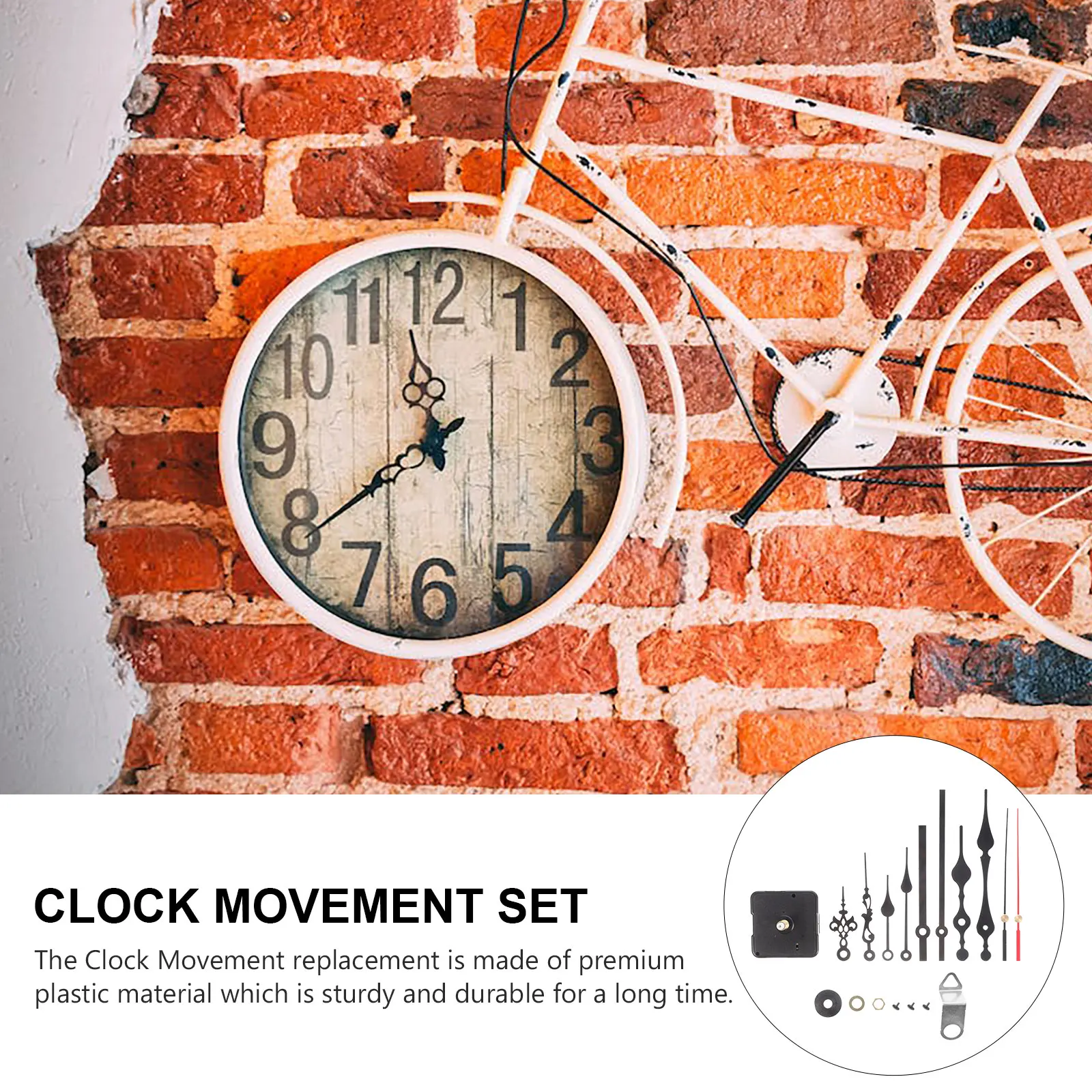

4 Sets Clock Movement Replacement Repair DIY Mechanism Parts Plastic Durable Classic Bedroom Living Room Office Classroom