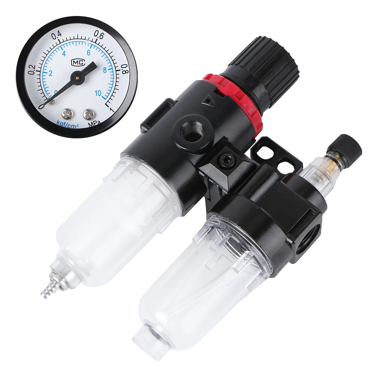 

1 set 1 Set Oil Water Separator For Air Compressor Aluminum Alloy Filter Regulator Pressure Gauge Moisture Trap Pneumatic Tool
