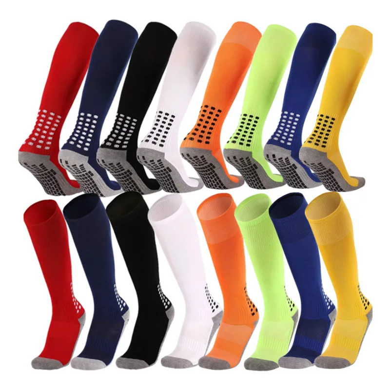 Calcetines largos de algodón antideslizantes para hombre y mujer, medias de goma transpirables para correr, fútbol, ciclismo, alta calidad