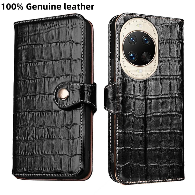 

Чехол-кошелек премиум-класса из натуральной кожи с текстурой крокодила и слотом для карт для Huawei nova 14 13 Ultra Pro Lite 13i, противоударный чехол для телефона