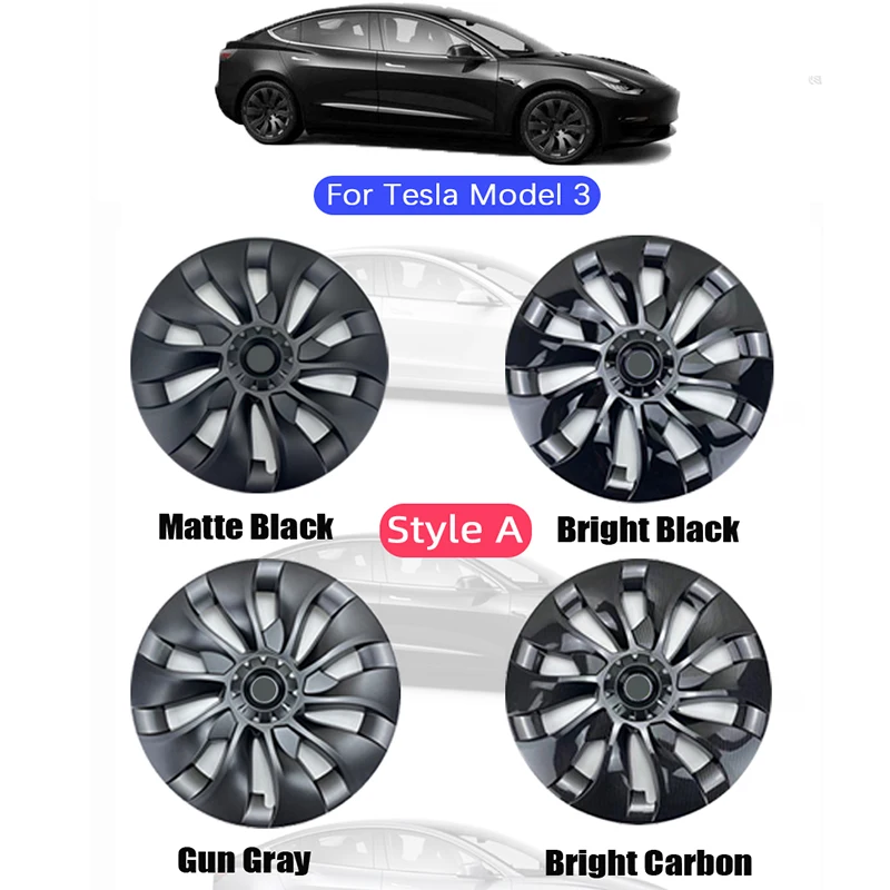 4PCS Hub Cap Performance Replacement Wheel Cap 18 19 Inch Automobile Hubcap Full Cover Accessories 2021 2022 for Tesla Model Y 3