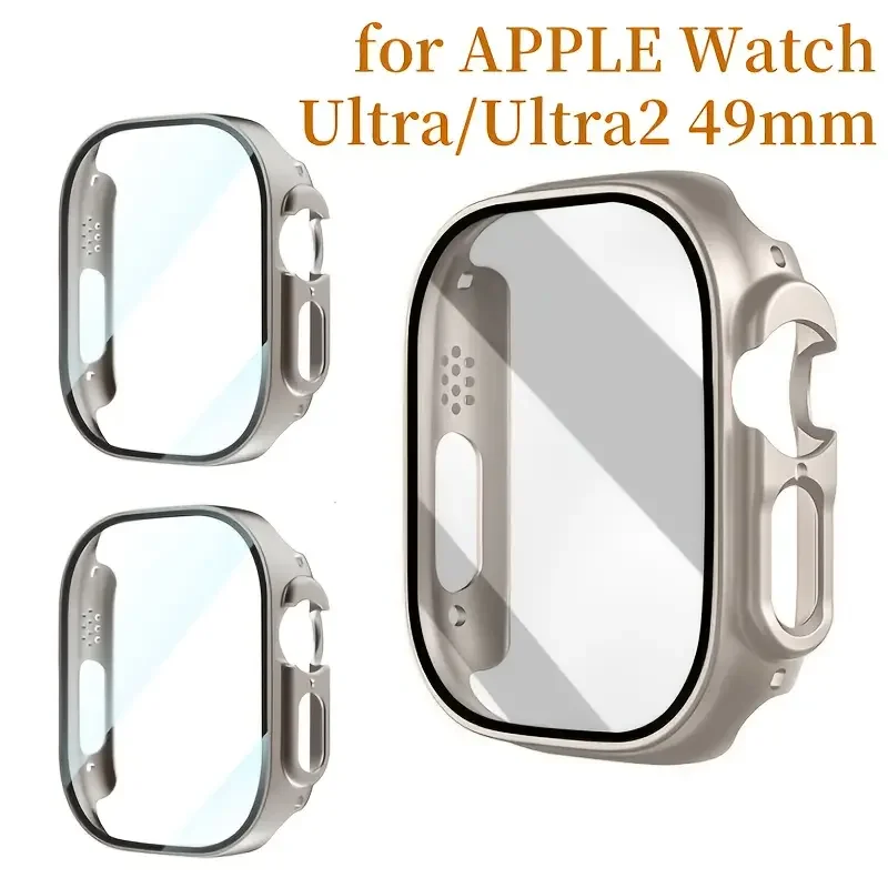 Glas + Gehäuse für Apple Watch Ultra 49 mm PC-Stoßstange + Displayschutzfolie, gehärtete Luxusbox-Abdeckung für Apple Watch Ultra 2 Zubehör