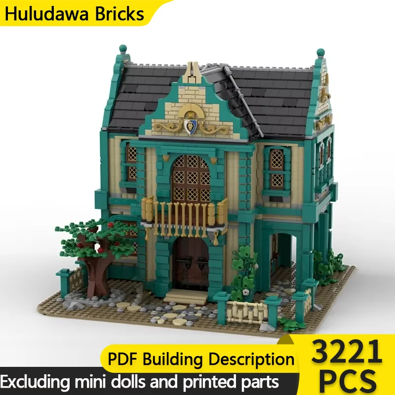 Medieval Street View Model MOC Building Bricks Colonial Bath House Modular Technology Gifts Holiday Assemble Children Toys Suit