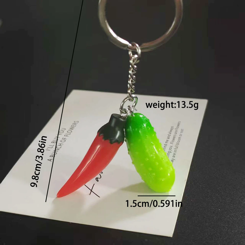 1 قطعة لطيف ثلاثية الأبعاد الراتنج الفلفل الحار الخيار المفاتيح لصديق هدية مقلد الخضروات قلادة حقيبة السيارة حقيبة سماعة الاذن الهاتف الحبل