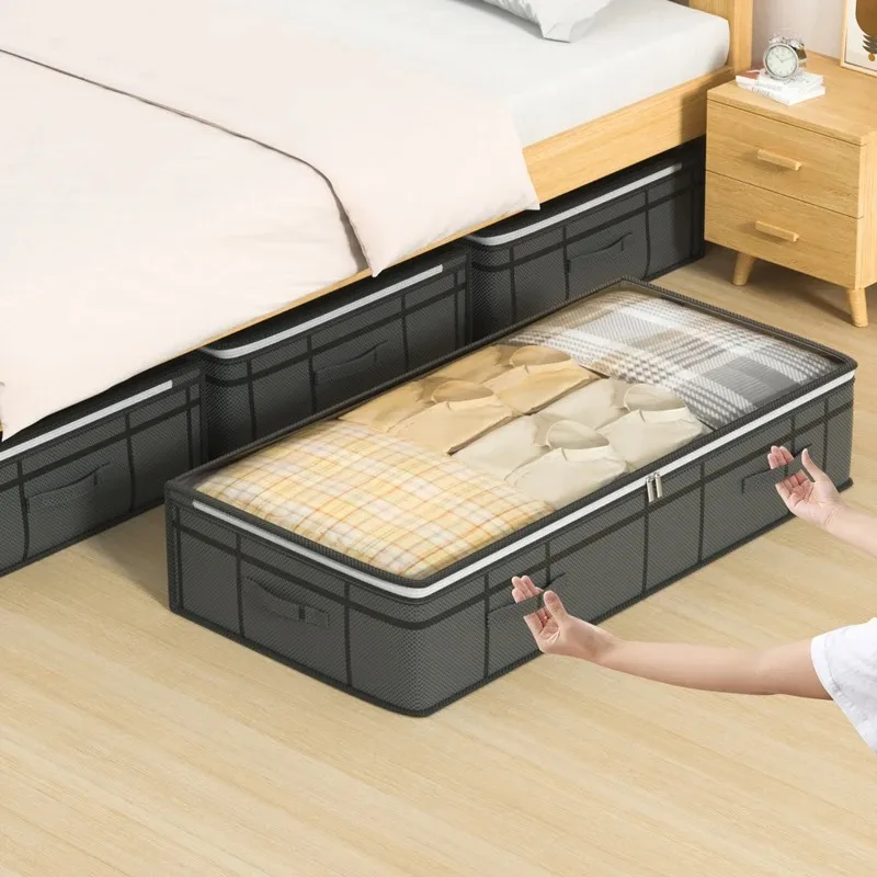 Bedroom Dormitory Toy Organizer Bag Household Large Capacity Clothes Storage Bag Under Bed Foldable Quilt Clothes Storage Bag